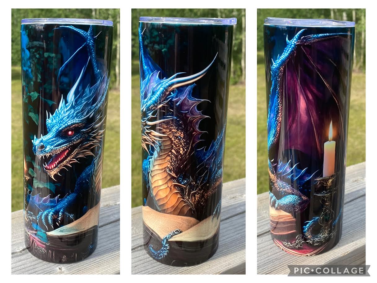 Dragon reading by candlelight