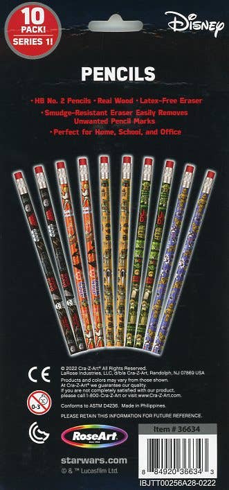 Star Wars 10Ct HB No. 2 Pencils (Disney Star Wars)