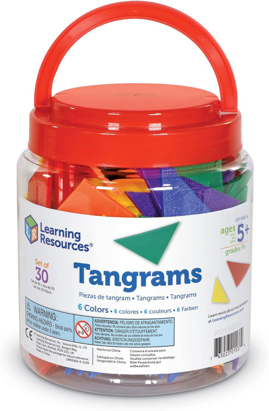 CLASSPACK TANGRAMS(30PCS/6 COLORS) – LEARNING RESOURCES