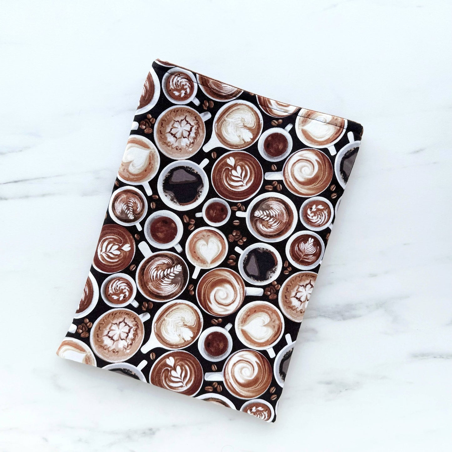 Latte art - padded book sleeve, book pouch: Large
