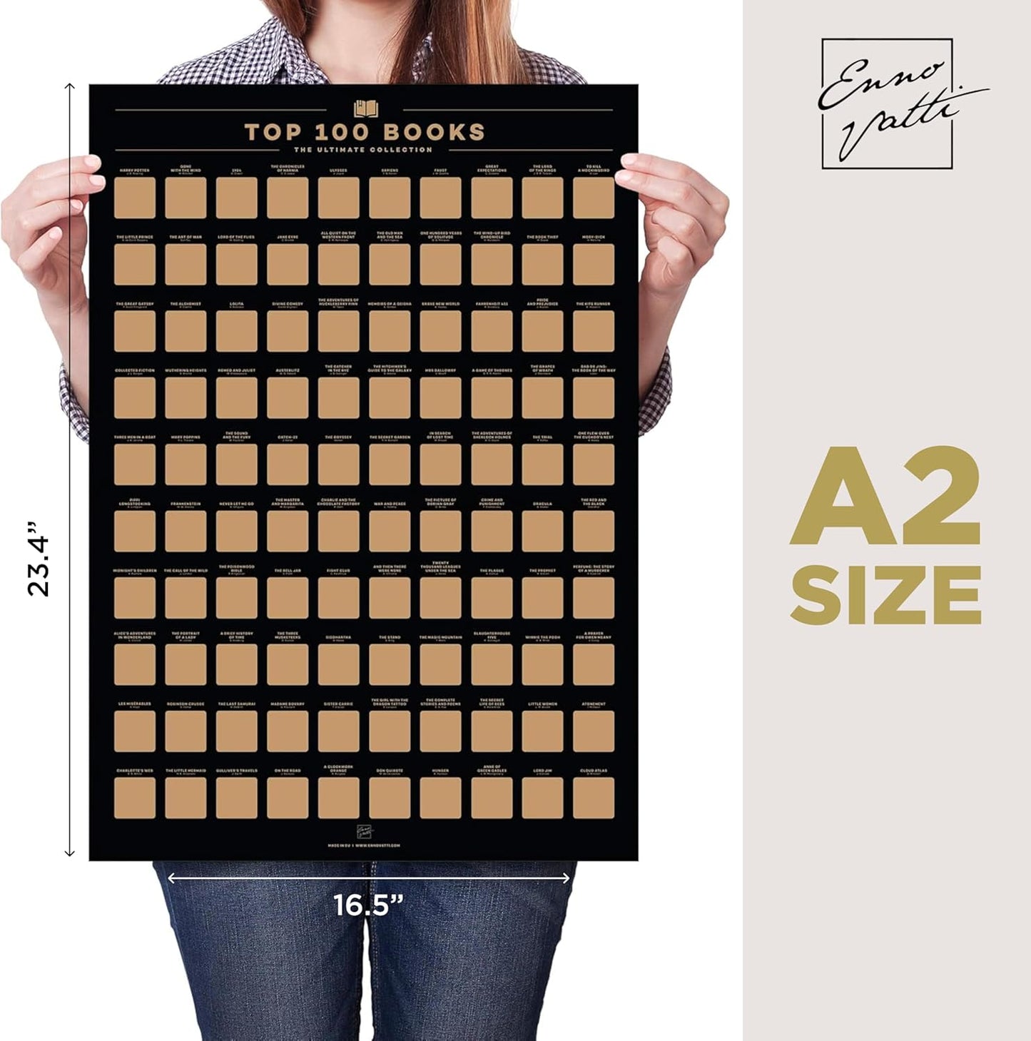 100 Books Scratch Off Poster