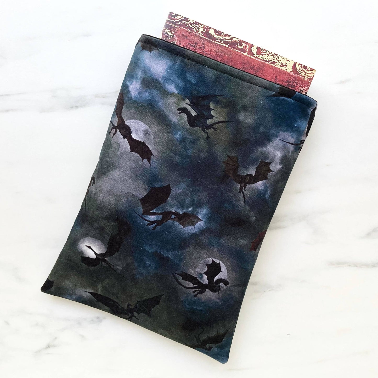 Dragon flight - padded book sleeve, book pouch: Large