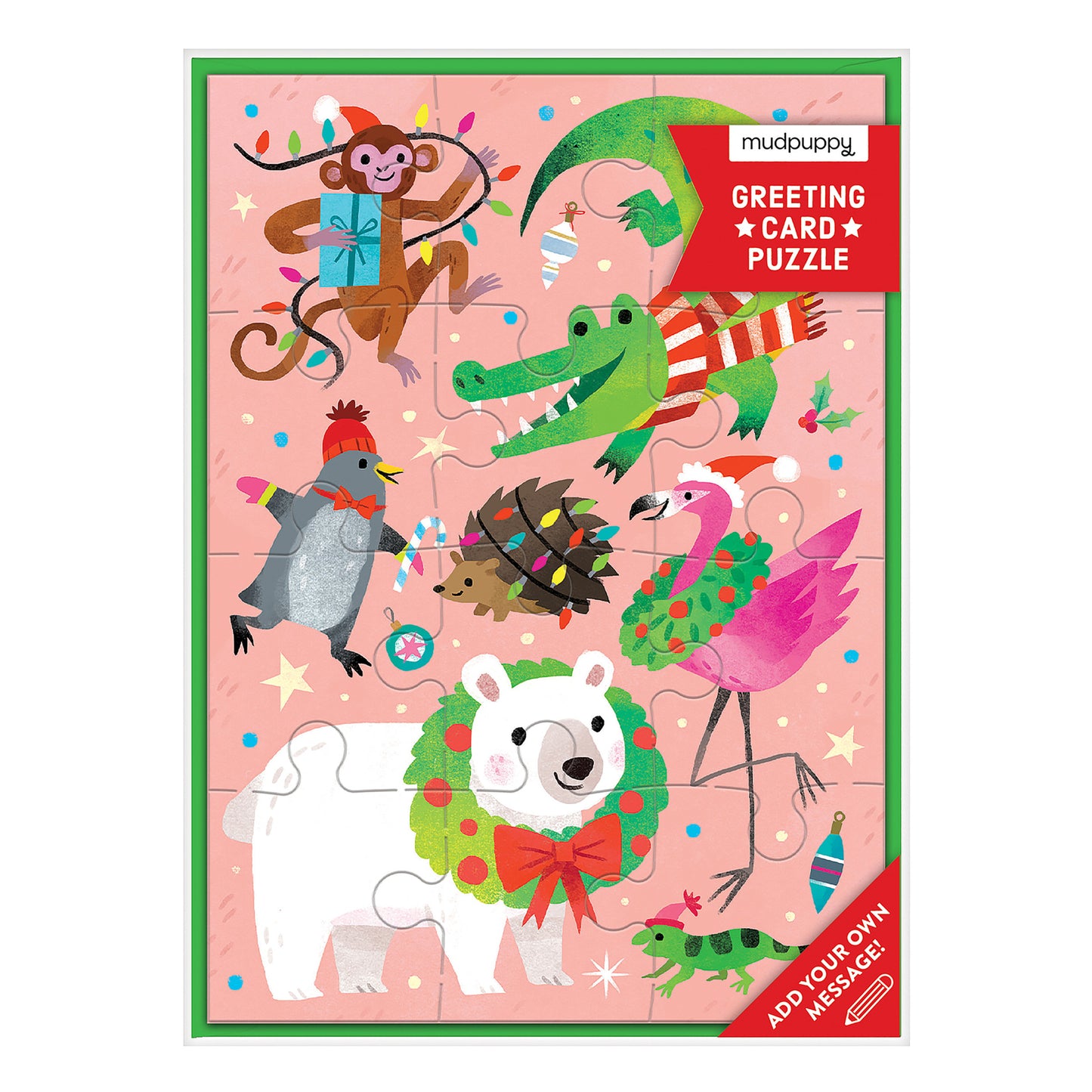 Merry Animals Greeting Card Puzzle