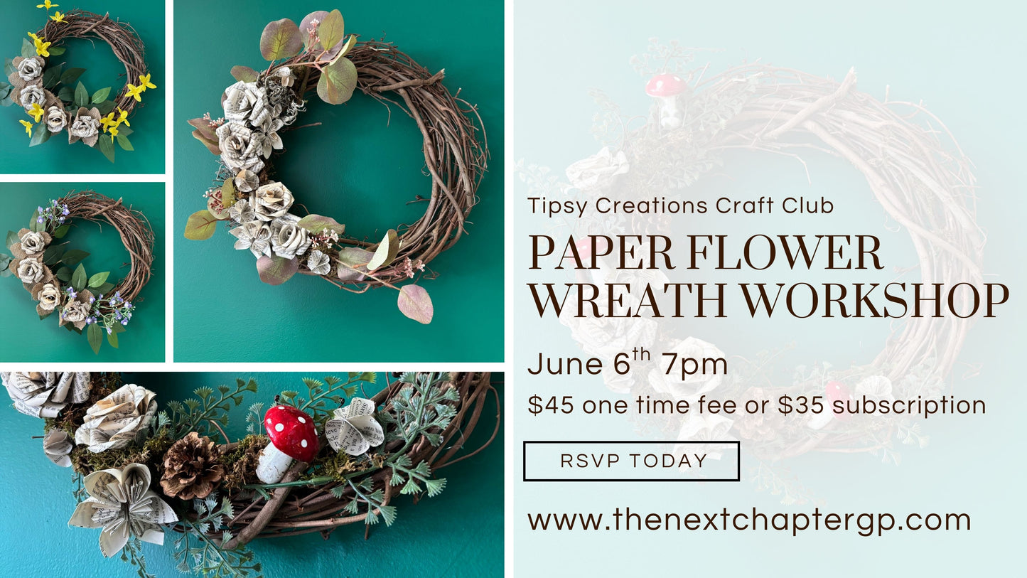 🎨 Tipsy Creations Workshop: Paper Flower Wreaths 🌸