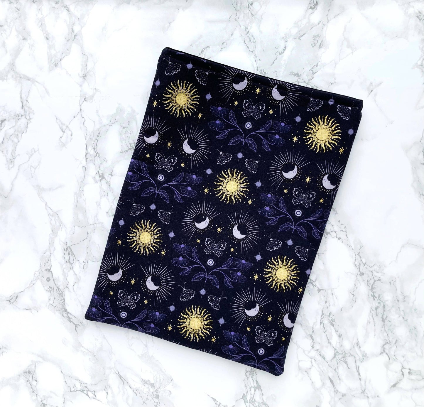 Celestial - padded book sleeve, book protector: Large