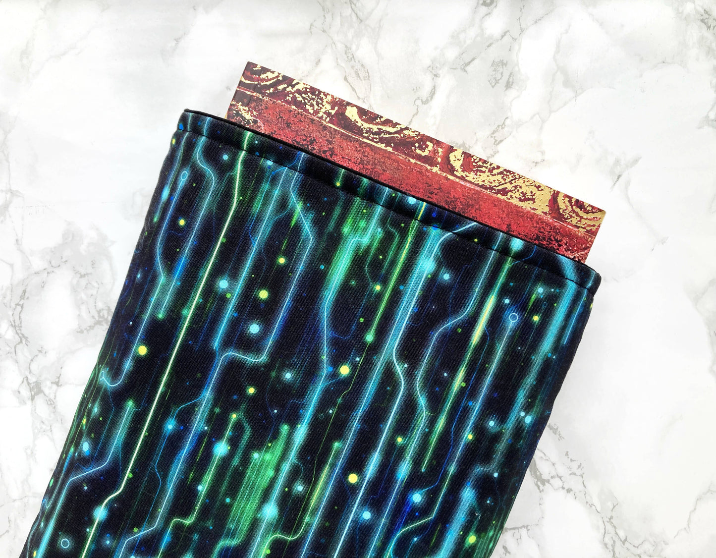 Circuits - padded book sleeve, book protector: Large