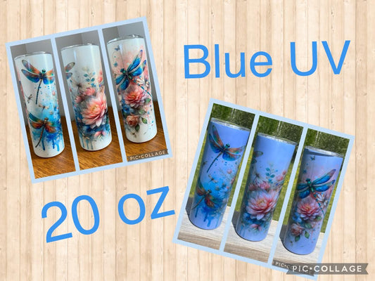 Blue UV Dragonfly 20 oz Tumbler