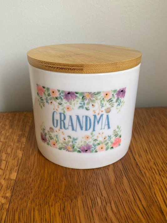 Ceramic Storage Jar with lid “grandma”
