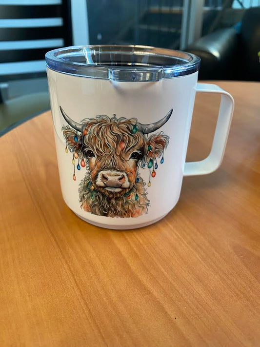 Stackable Mug with Lid Cow with Lights