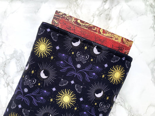 Celestial - padded book sleeve, book protector: Large