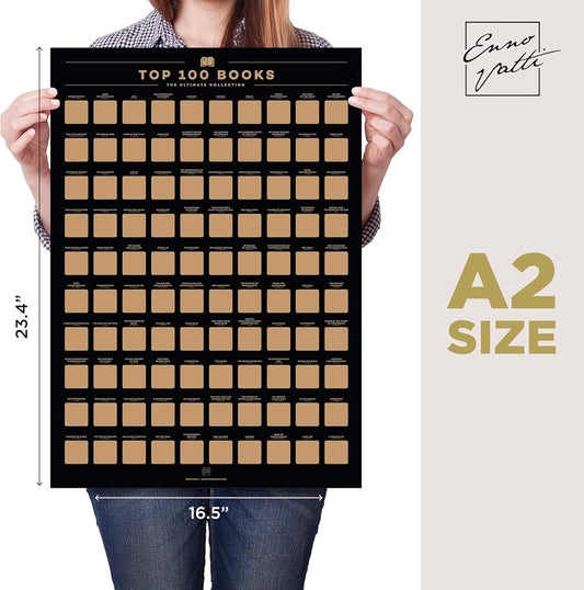 100 Books Scratch Off Poster
