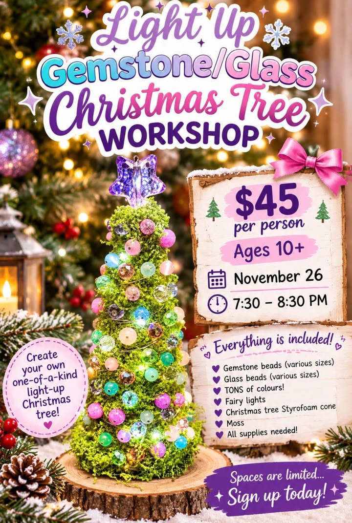 Light-Up Gemstone & Glass Christmas Tree Workshop!