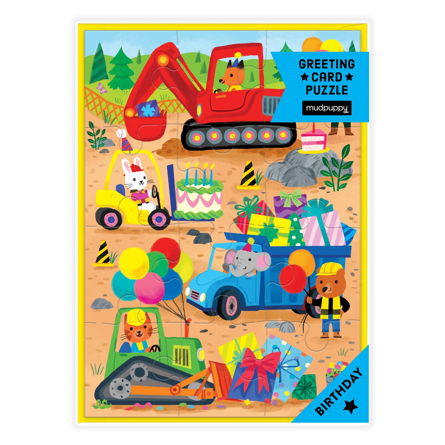 Construction Site Birthday Greeting Card Puzzle