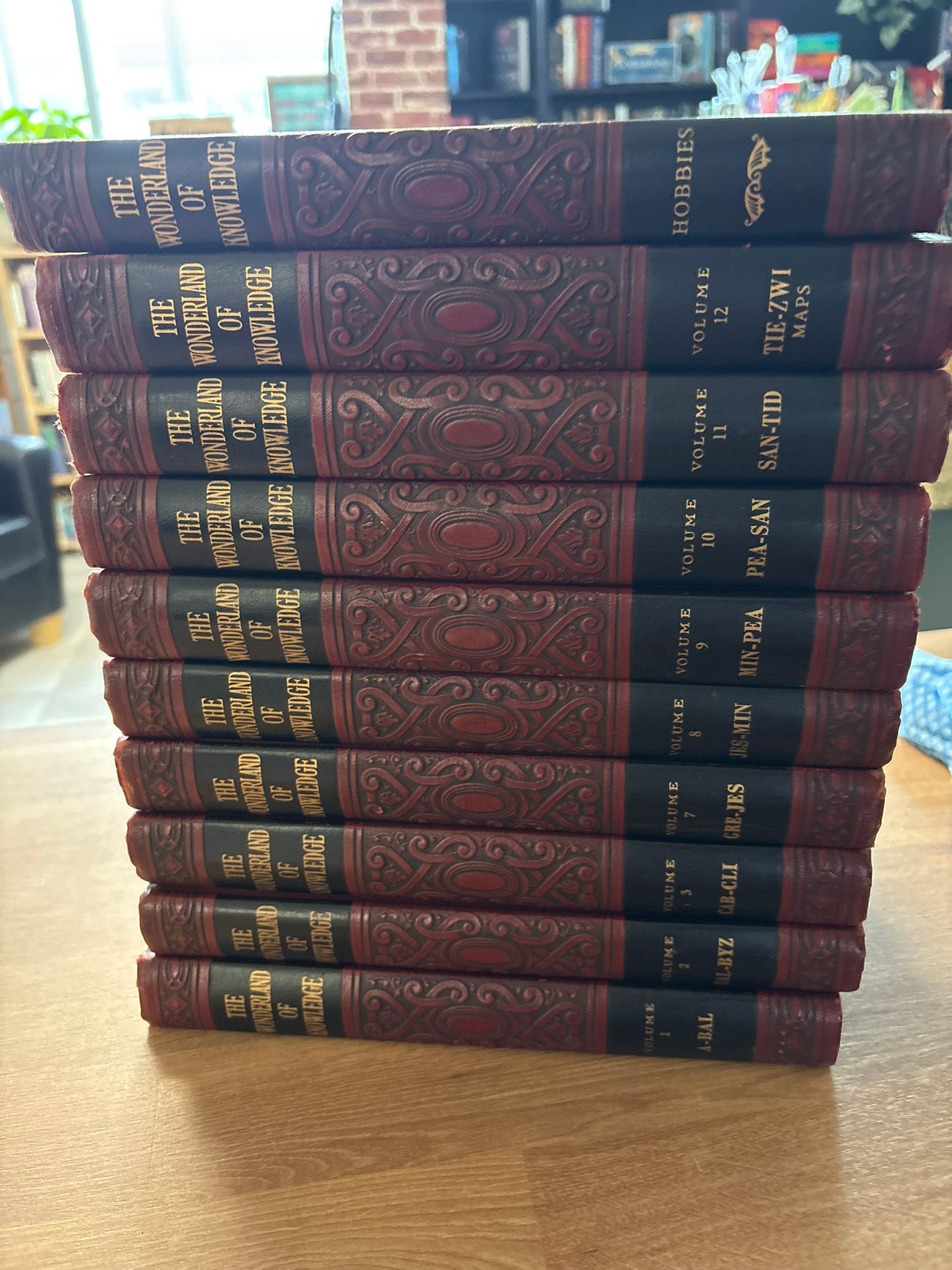 Complete vintage Wonderland of Knowledge set, 14 volumes.