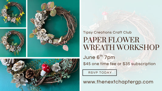 🎨 Tipsy Creations Workshop: Paper Flower Wreaths 🌸