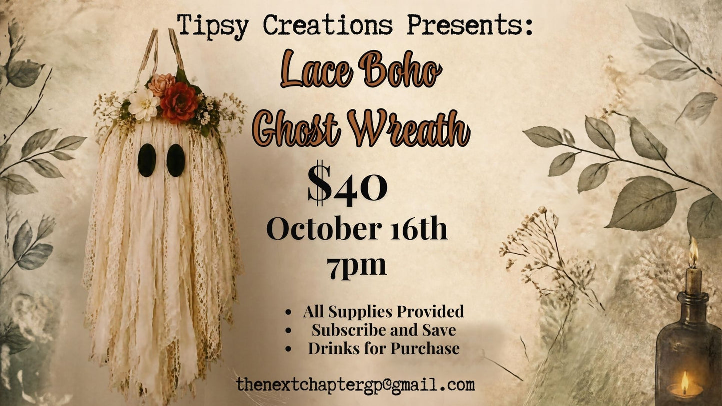 Tipsy Creations: Lace Boho Ghost Wreath