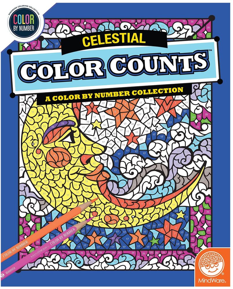 Celestial color counts (color by number)