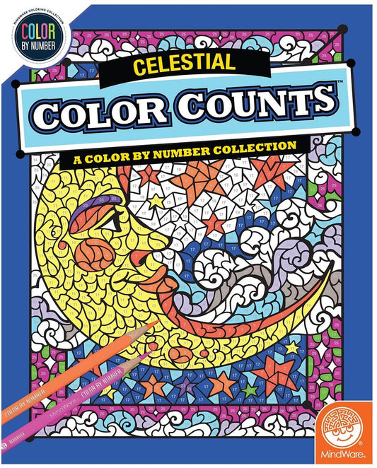 Celestial color counts (color by number)