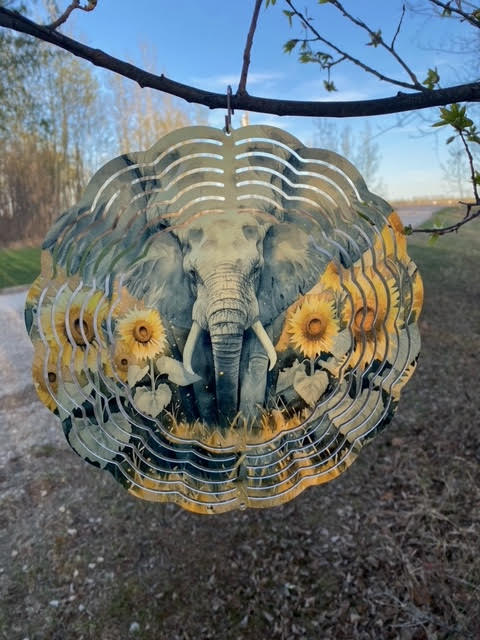 Elephant Wind Spinner 10"