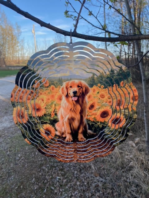 Golden Retriever Wind Spinner 10"