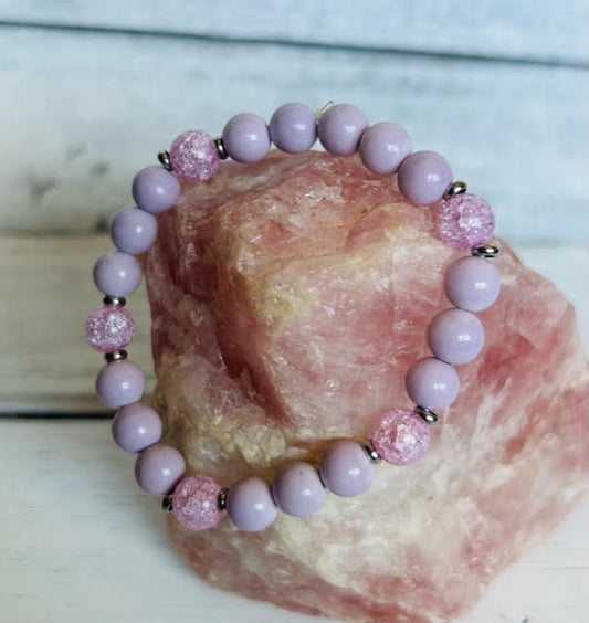 Plum Agate, crackle quartz