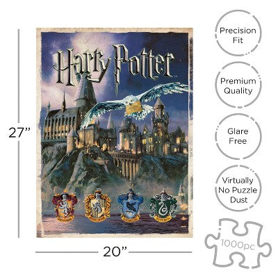 Used- Harry Potter Hedwig and Hogwarts- 1000 Piece puzzle